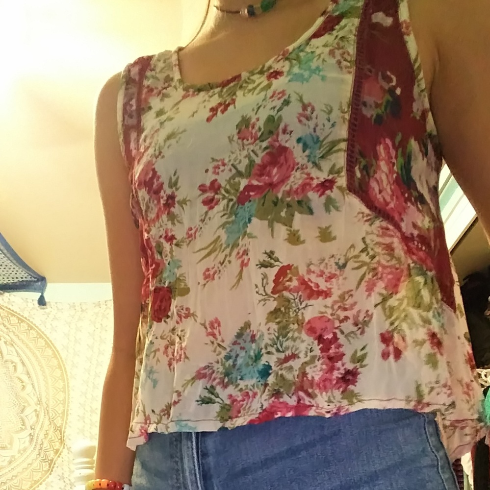 Sheer floral top